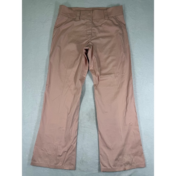 Jil Sander Pants - Jil Sander Womens Peach Pink Cotton Stretch Straight Leg Trousers Size 42 Italy